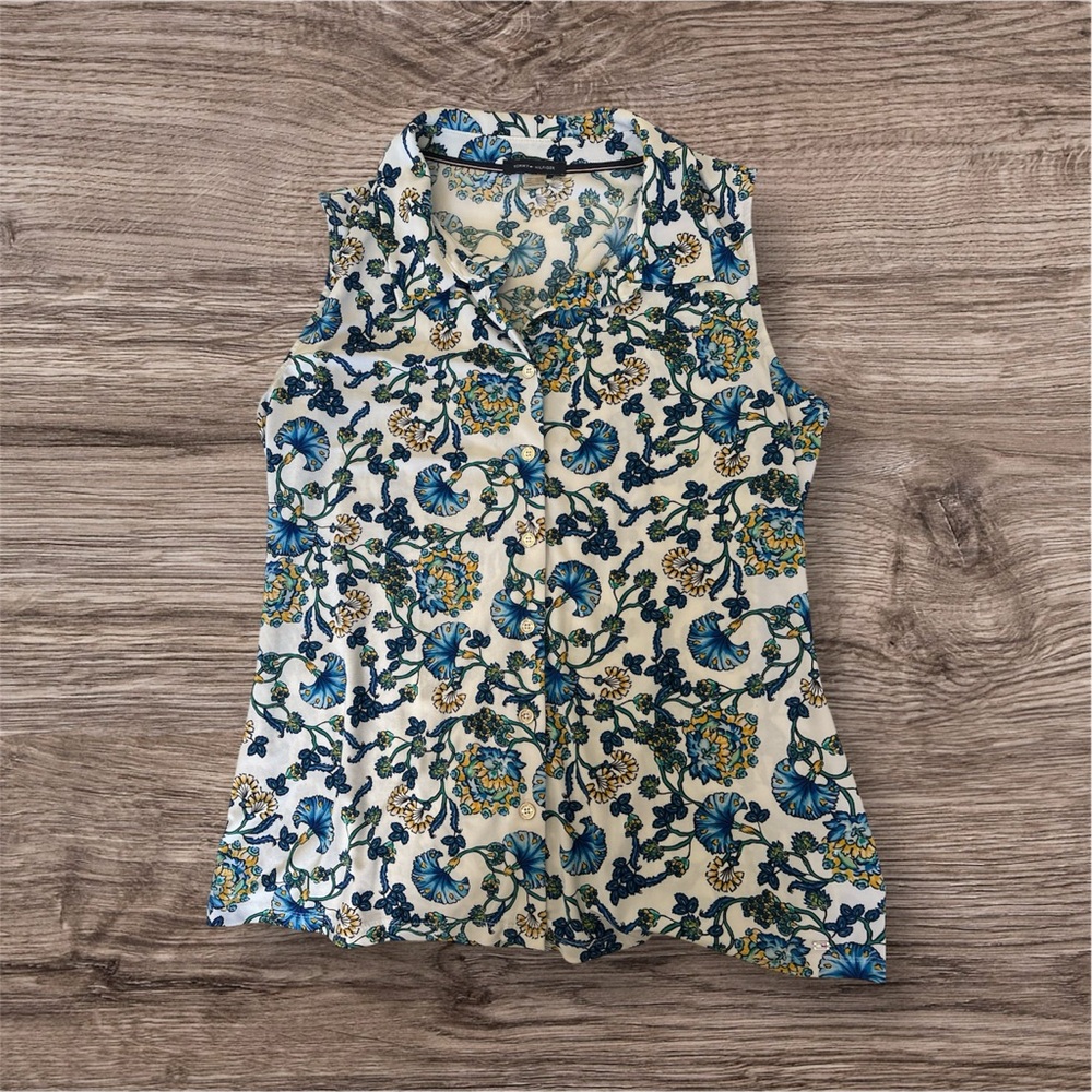 Tommy Hilfiger Blue Floral Sleeveless Blouse